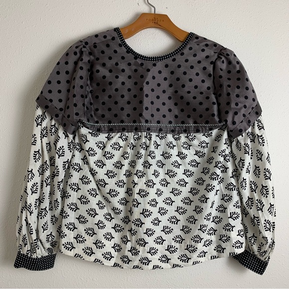 Alix of Bohemia Dot Blouse Long Sleeve 2018 V Neck Sz Small - Picture 12 of 15